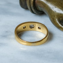 Load image into Gallery viewer, Antique 18K Yellow Gold 3-Stone Diamond Trilogy Ring