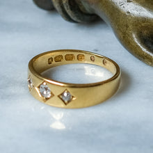 Load image into Gallery viewer, Antique 18K Yellow Gold 3-Stone Diamond Trilogy Ring