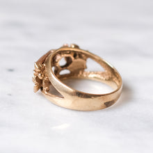 Load image into Gallery viewer, Vintage 9K Yellow and Rose Gold Bee and Flower Ring