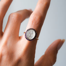 Load image into Gallery viewer, Antique Georgian 14/15K Rose Gold Almandine Garnet Sepia Mourning Ring