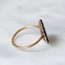 Load image into Gallery viewer, Antique Georgian 14/15K Rose Gold Almandine Garnet Sepia Mourning Ring