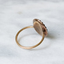 Load image into Gallery viewer, Antique Georgian 14/15K Rose Gold Almandine Garnet Sepia Mourning Ring