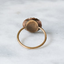 Load image into Gallery viewer, Antique Georgian 14/15K Rose Gold Almandine Garnet Sepia Mourning Ring