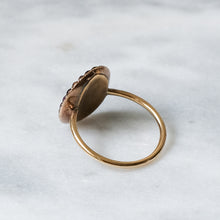 Load image into Gallery viewer, Antique Georgian 14/15K Rose Gold Almandine Garnet Sepia Mourning Ring