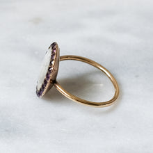 Load image into Gallery viewer, Antique Georgian 14/15K Rose Gold Almandine Garnet Sepia Mourning Ring