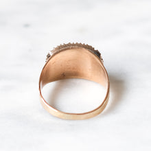 Load image into Gallery viewer, Antique Georgian 9K Rose Gold Amethyst with Jet Stone Halo Mourning Ring