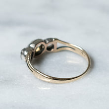 Load image into Gallery viewer, 14K Yellow Gold with Silver 3-Stone Rose-Cut Diamond Ring