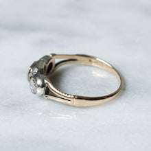 Load image into Gallery viewer, 14K Yellow Gold with Silver 3-Stone Rose-Cut Diamond Ring
