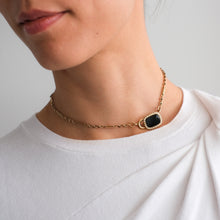 Load image into Gallery viewer, Victorian Early 19th Century 14K Onyx and Seed Pearl Mourning Brooch