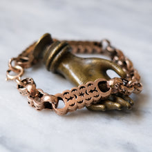 Load image into Gallery viewer, Antique Victorian 9K Rose Gold Celestial Star Pierced Bracelet