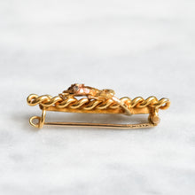 Load image into Gallery viewer, Victorian 14K Yellow Gold Sapphire and Rose Cut Diamond Serpent Brooch