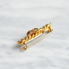 Load image into Gallery viewer, Victorian 14K Yellow Gold Sapphire and Rose Cut Diamond Serpent Brooch