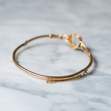 Load image into Gallery viewer, Antique Victorian 15K Rose Gold Cabochon Heart Moonstone Bangle