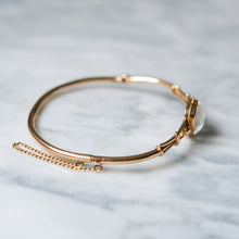 Load image into Gallery viewer, Antique Victorian 15K Rose Gold Cabochon Heart Moonstone Bangle