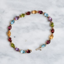 Load image into Gallery viewer, Vintage 14K Yellow Gold Multi-Gem Bracelet
