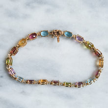Load image into Gallery viewer, Vintage 14K Yellow Gold Multi-Gem Bracelet