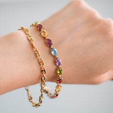 Load image into Gallery viewer, Vintage 14K Yellow Gold Multi-Gem Bracelet