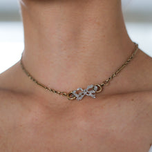 Load image into Gallery viewer, Edwardian / Belle Epoque Platinum Rose-Cut Diamond Bow Brooch
