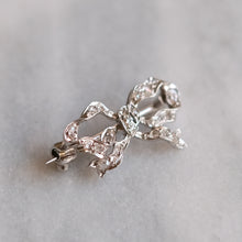 Load image into Gallery viewer, Edwardian / Belle Epoque Platinum Rose-Cut Diamond Bow Brooch