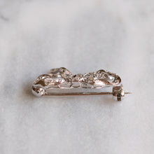 Load image into Gallery viewer, Edwardian / Belle Epoque Platinum Rose-Cut Diamond Bow Brooch