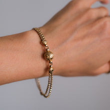 Load image into Gallery viewer, Victorian 9K Rose Gold Albertina Watch Chain with Repousse Heart and Floral Ball and T-Bar