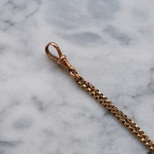 Load image into Gallery viewer, Victorian 9K Rose Gold Albertina Watch Chain with Repousse Heart and Floral Ball and T-Bar