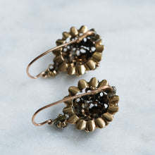 Load image into Gallery viewer, Victorian 14K Rose Gold Diamond Floral Cluster Drop Earrings