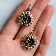 Load image into Gallery viewer, Victorian 14K Rose Gold Diamond Floral Cluster Drop Earrings