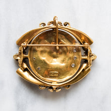 Load image into Gallery viewer, Vintage 14K Yellow Gold Opal and Diamonds Portrait Pendant Brooch