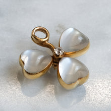 Load image into Gallery viewer, 14K Yellow Gold Moonstone and Diamond Shamrock Pendant