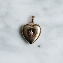 Load image into Gallery viewer, Vintage 14K Yellow Gold Diamond Starburst Heart Locket