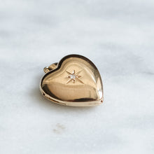 Load image into Gallery viewer, Vintage 14K Yellow Gold Diamond Starburst Heart Locket
