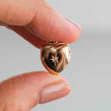 Load image into Gallery viewer, Vintage 14K Yellow Gold Diamond Starburst Heart Locket