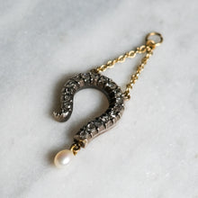 Load image into Gallery viewer, Victorian Gold and Silver Diamond and Pearl Question Mark Pendant