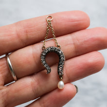 Load image into Gallery viewer, Victorian Gold and Silver Diamond and Pearl Question Mark Pendant