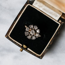 Load image into Gallery viewer, Victorian 9K Yellow Gold Diamond Flower Cluster Ring