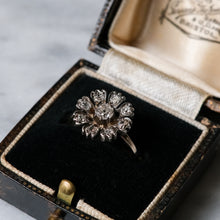 Load image into Gallery viewer, Victorian 9K Yellow Gold Diamond Flower Cluster Ring