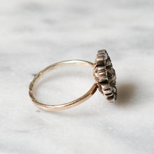 Load image into Gallery viewer, Victorian 9K Yellow Gold Diamond Flower Cluster Ring