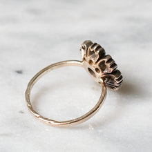 Load image into Gallery viewer, Victorian 9K Yellow Gold Diamond Flower Cluster Ring