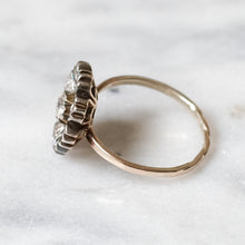 Load image into Gallery viewer, Victorian 9K Yellow Gold Diamond Flower Cluster Ring
