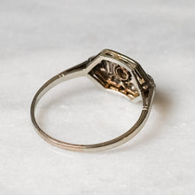 Load image into Gallery viewer, Art Deco 14K White Gold Diamond and Sapphire Ring