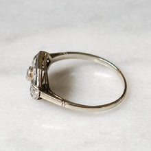 Load image into Gallery viewer, Art Deco 14K White Gold Diamond and Sapphire Ring