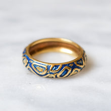 Load image into Gallery viewer, Vintage 18K Yellow Gold Blue Enamel Tiffany & Co. Ring