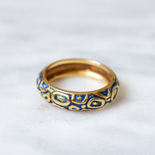 Load image into Gallery viewer, Vintage 18K Yellow Gold Blue Enamel Tiffany & Co. Ring