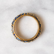 Load image into Gallery viewer, Vintage 18K Yellow Gold Blue Enamel Tiffany & Co. Ring