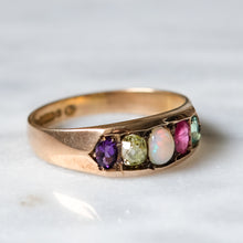 Load image into Gallery viewer, Antique Victorian 9K Yellow Gold ADORE Acrostic Ring