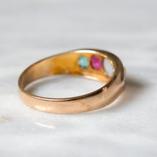Load image into Gallery viewer, Antique Victorian 9K Yellow Gold ADORE Acrostic Ring