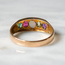 Load image into Gallery viewer, Antique Victorian 9K Yellow Gold ADORE Acrostic Ring