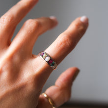Load image into Gallery viewer, Antique Victorian 9K Yellow Gold ADORE Acrostic Ring