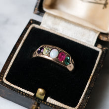 Load image into Gallery viewer, Antique Victorian 9K Yellow Gold ADORE Acrostic Ring